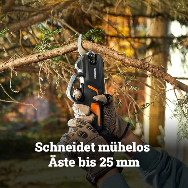 Detalle 2 de WORX NITRO WG330E Akku-Astschere 20V (WG330E) – bürstenloser Motor, 2Ah Akku & Ladegerät
