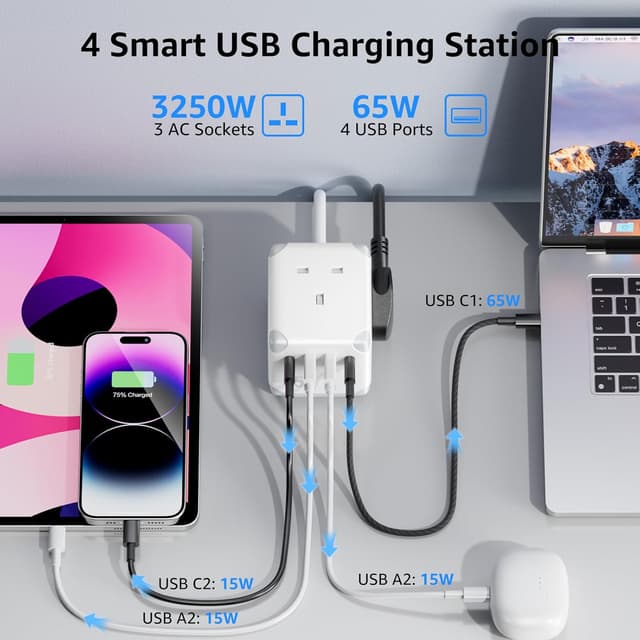 Thumbnail 3 de Cube Extension Lead with USB C PD65W