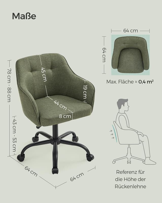 Detalle de Homeoffice-Drehstuhl von SONGMICS bis 110 kg