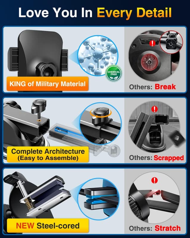 Thumbnail 5 de VANMASS Car Phone Holder 2025, 85+ lb suction