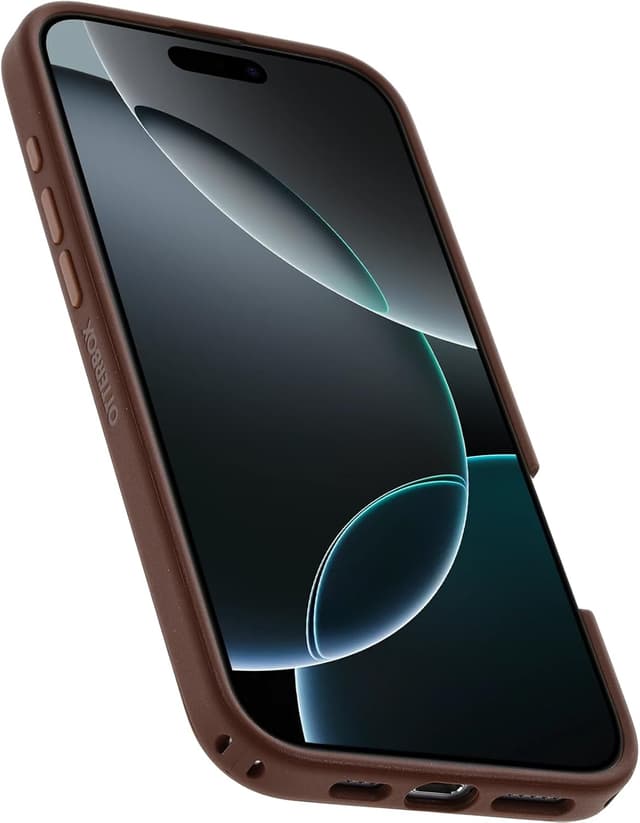 Detalle de OtterBox Symmetry Series MagSafe iPhone 16 Pro Max coque antichoc brun