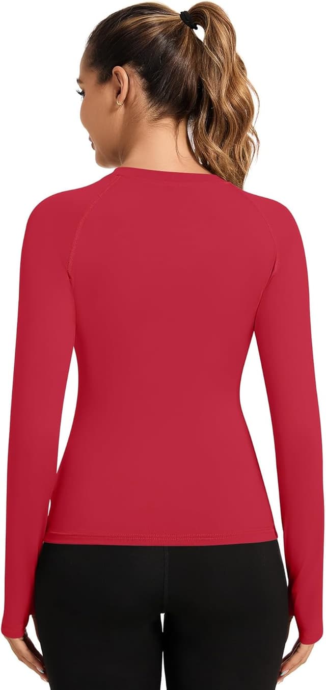 Detalle de Rapbin Damen Sportshirt „T-Shirt“: Fitness-, Yoga- und Laufoberteil mit Rundhals