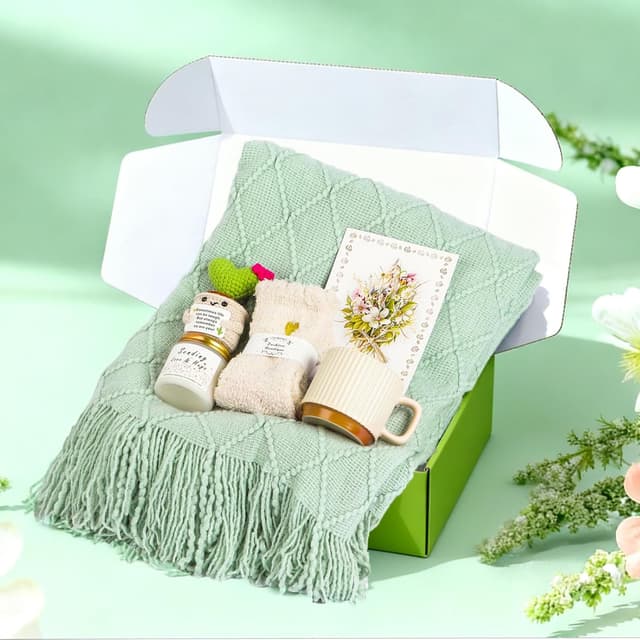 Detalle 1 de Geschenkkorb für Frauen mit Decke 7-teilig
