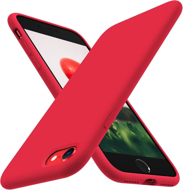 Detalle de TOCOL Silicone for iPhone SE Case (Red) — liquid silicone slim protective cover