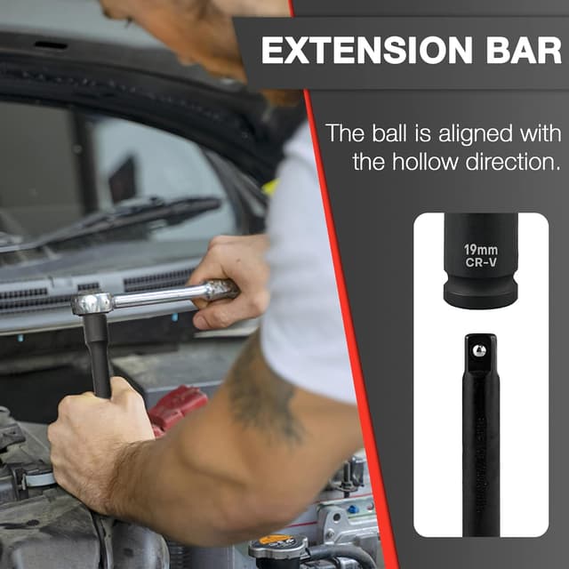 Thumbnail 4 de EACELIY 29pcs 1/2" Impact Socket Set 29pc