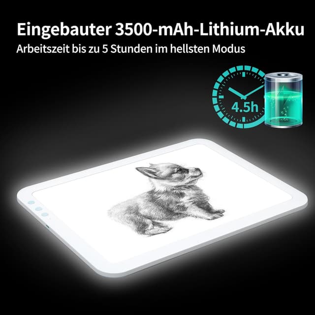 Thumbnail 1 de TOHETO A4 Leuchttisch mit Akku 3500mAh