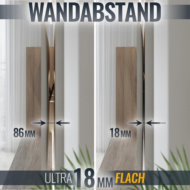 Detalle 2 de RICOO No Gap TV-Wandhalterung für Samsung Q7/Q8/Q9 QLED (75 Zoll), schwenkbar/verlängerbar, schwarz – neigbar & drehbar mit „No Gap“-Design