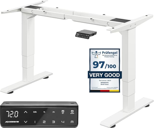Detalle de MAIDeSITe T2 Pro Plus dual-motor height adjustable standing desk frame (white)