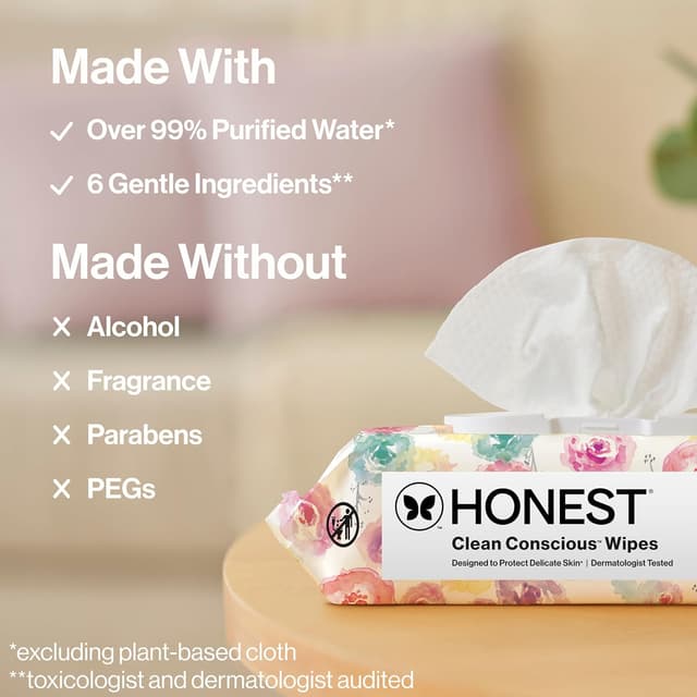 Thumbnail 6 de The Honest Company Rose Blossom 576 Baby Wipes 99% Water