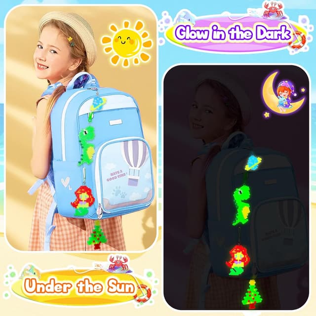 Detalle 2 de Zhongko Bügelperlen-Set mit 48 Farben (5 mm), Leuchteffekt im Dunkeln & Glitzer, 67 Muster