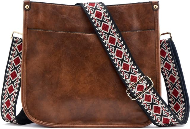 Thumbnail 6 de ZOUIQSS Women’s Crossbody Leather Shoulder Bag with Adjustable Strap and Zipped Pockets