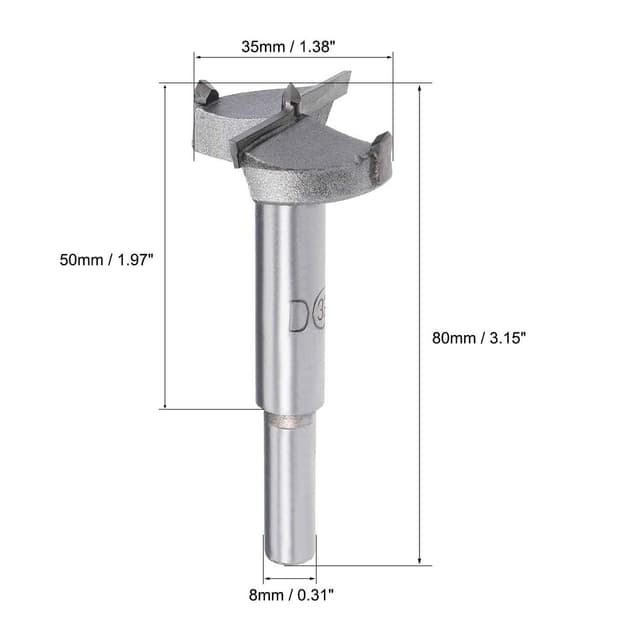 Detalle de MACHSWON 2PCS Forstner Drill Bits (Tungsten Carbide) – Wood Hole Saw Opener, 35mm