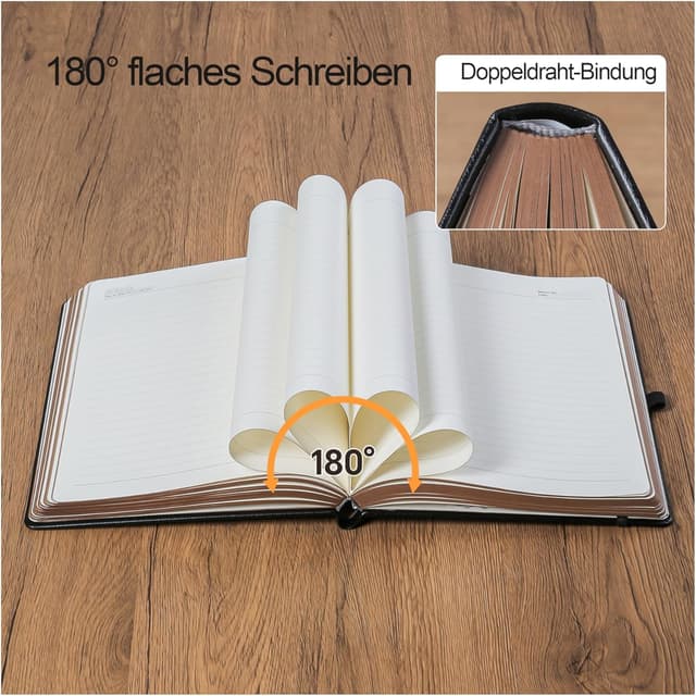 Detalle 2 de HwxBen Notizbuch 360 Seiten Liniert 19.6 x 25.4 cm