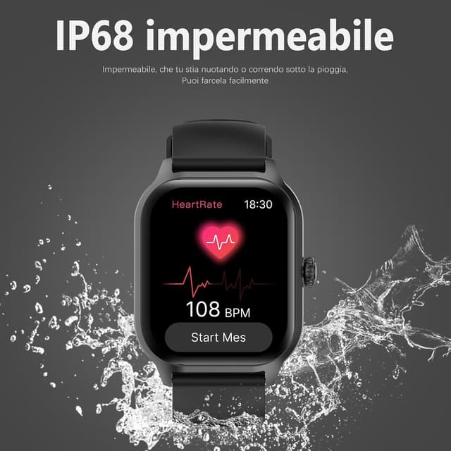 Detalle 2 de zaisia Smartwatch Uomo Donna 2,01" con chiamate, cardio, sonno e IP68