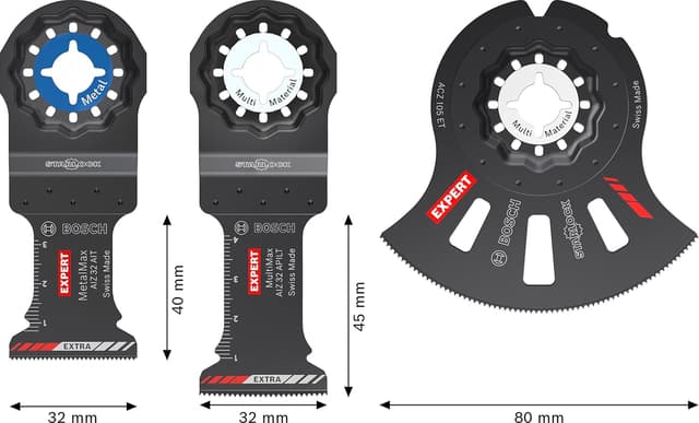 Detalle de Coffret Bosch EXPERT Cutting Starlock — 3 lames pour inox, bois avec clous et plaques de plâtre