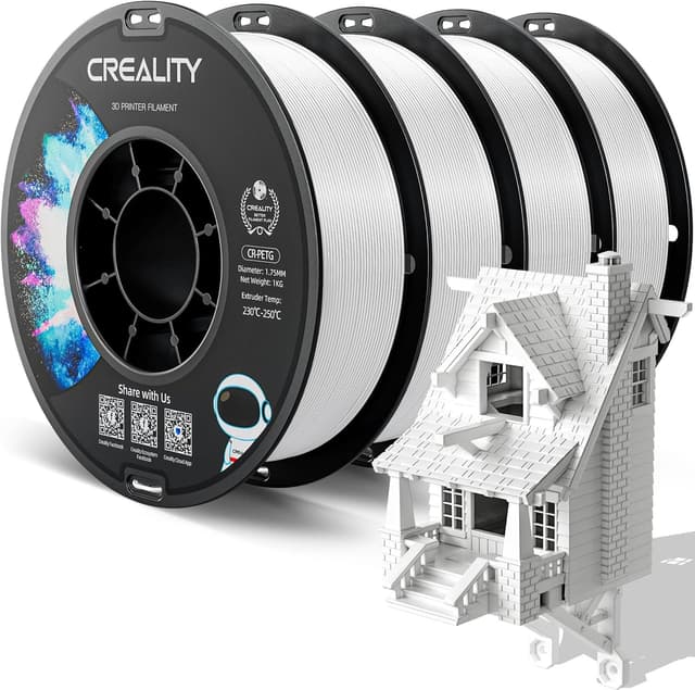 Detalle de Creality PETG Filament 1.75mm (4kg total) – White, high-precision, low-odour PETG for FDM printing