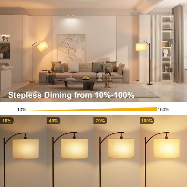 Detalle 2 de Lampadaire GLUROO sur pied avec télécommande : 3 couleurs et intensité variable