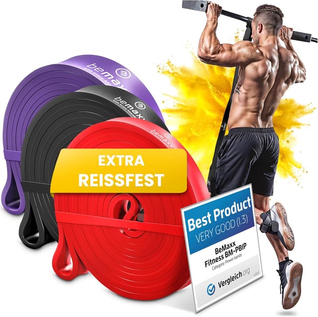 Thumbnail 6 de Fitnessband ROT Klimmzughilfe Widerstandsband (8–16 kg) inkl. Trainings-E-Book
