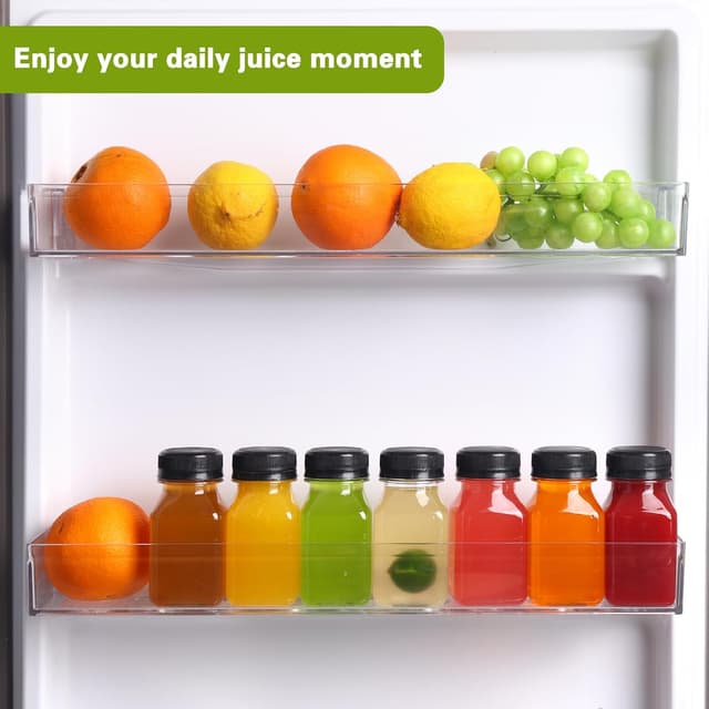 Detalle de Moretoes 36-Pack 4oz Clear Juice Bottles with Caps (PET) for Smoothies, Juicing, and Drinks