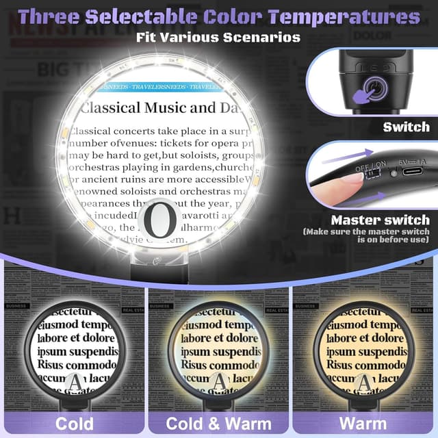 Detalle 1 de NZQXJXZ Lupa 10X con Luz