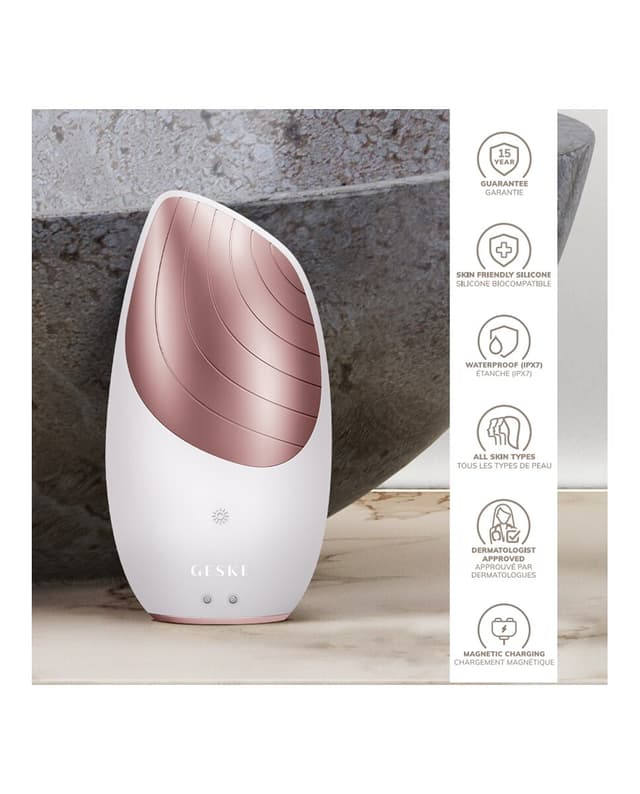Thumbnail 3 de Geske Dispositivo Facial Sonic Thermo Brush 6 en 1 White Rose Gold