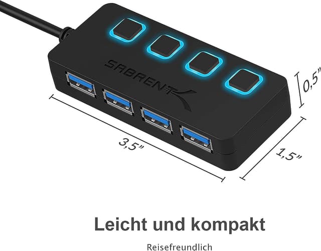 Thumbnail 6 de Sabrent HB-UMP3 4‑Port USB 3.0 Hub