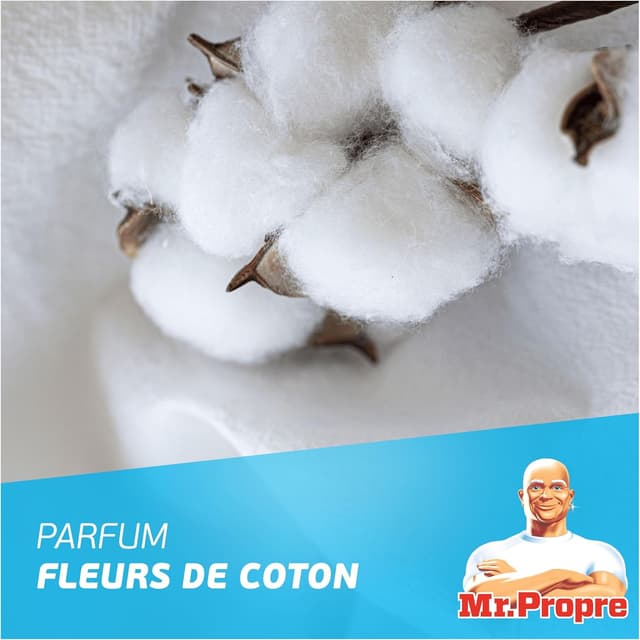 Detalle de Mr. Propre Nettoyant Liquide Sol Multi-Usages Grand Format 1,5 L (parfum Fleurs de Coton) — sans traces