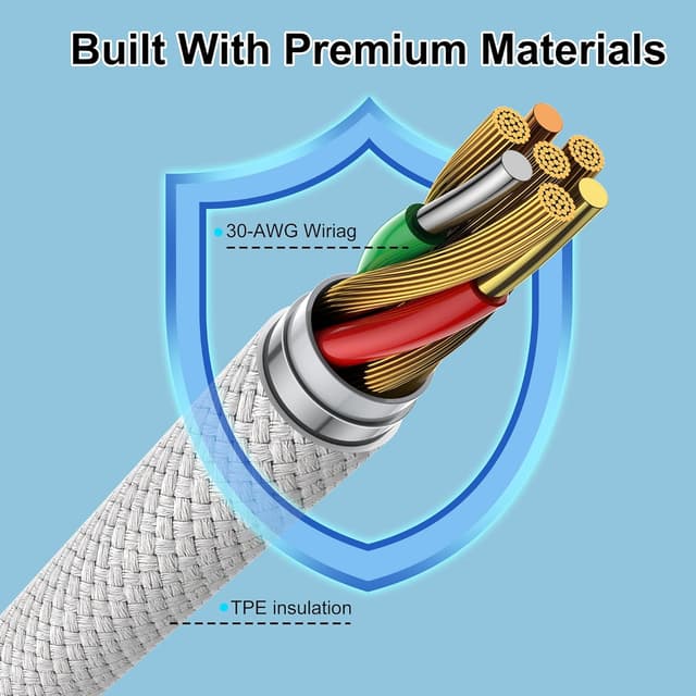 Detalle de USB C Lightning Kabel 1M 2Pack 27W Ladekabel