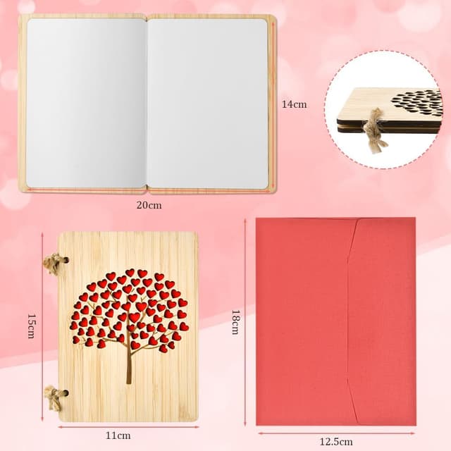 Detalle de Vicloon Wooden Greeting Cards (Tree) – bamboo/wood encouragement, birthday and anniversary card