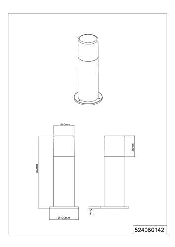 Detalle 2 de Trio Leuchten Hoosic 524060142 poste exterior antracita
