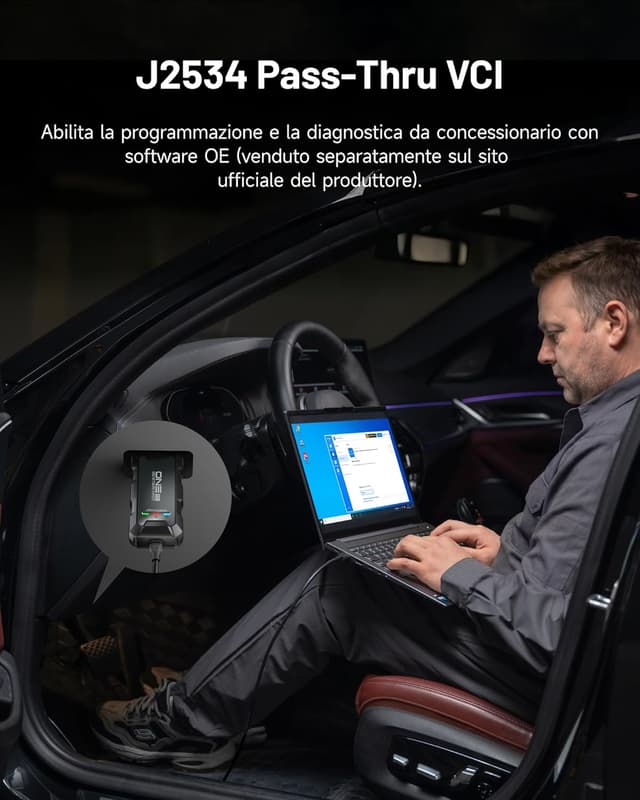 Detalle de TOPDON ONE 10.1" bidirezionale OBD2 con J2534 Pass-Thru, codifica ECU e TopFix AI