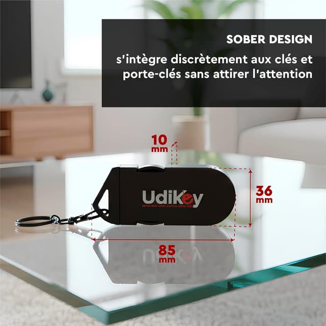Thumbnail 6 de Boîte de rangement porte-clés pour piles d’appareils auditifs UdiKey (coque compacte rigide antichoc) – 6 compartiments