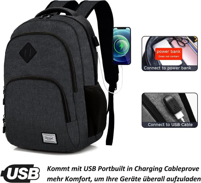 Detalle 2 de Rucksack für Laptop 15,6 Zoll 32×15×46 cm
