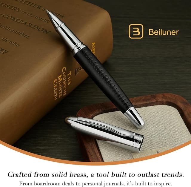 Thumbnail 5 de BEILUNER 318 Penna rollerball in pelle 🖊