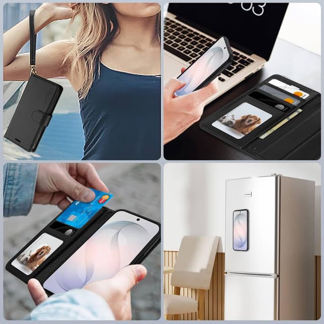 Thumbnail 6 de XTCASE cover magnetica per Samsung Galaxy S26 Ultra 5G, custodia portafoglio in pelle PU flip 2-in-1 con chiusura magnetica, nero