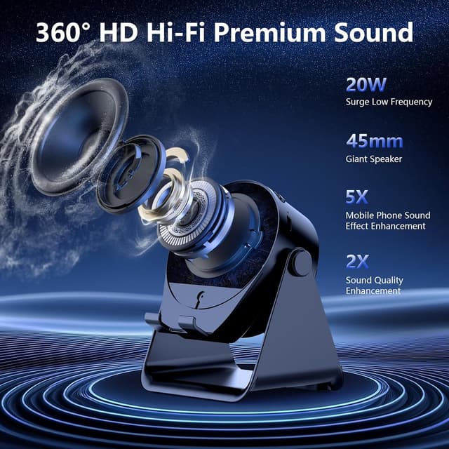 Detalle 2 de CoolBuBu Bluetooth Speaker Portable with Wireless Charger Stand