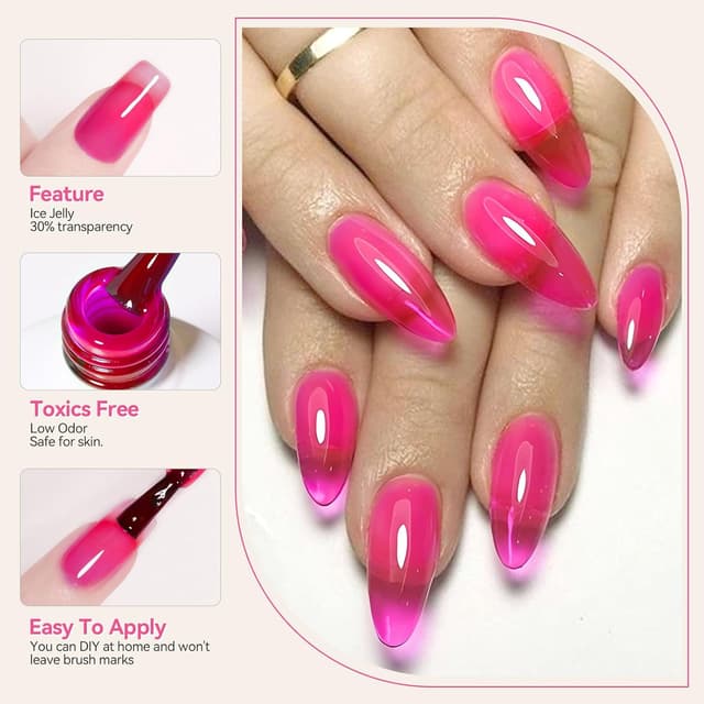 Thumbnail 6 de Born Pretty Ice Jelly Neon 6er Set Gel Nagellack 💅