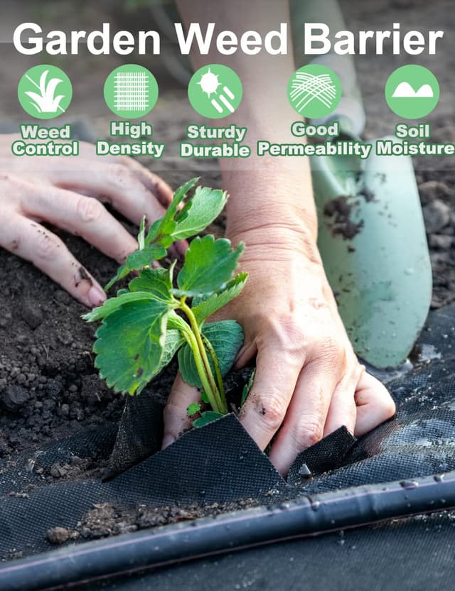 Detalle 2 de wohohoho 2m x 20m weed control membrane for gardens