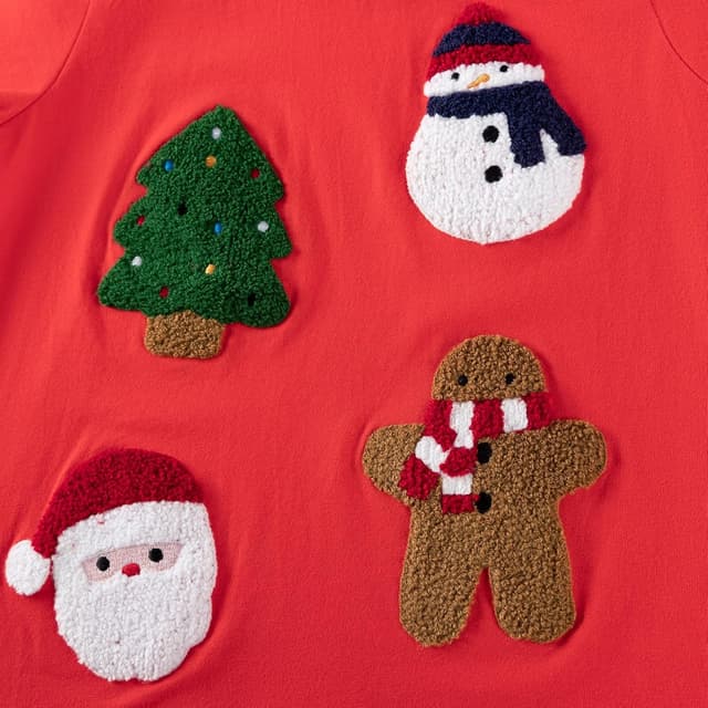 Detalle 2 de Kinder Langarmshirts für Weihnachten: Rentier-Design aus Baumwolle (1–7 Jahre)