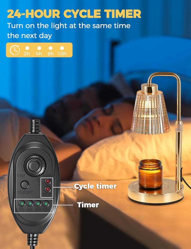 Detalle 2 de GODONLIF Candle Warmer Lamp with Timer & Dimmable Bulbs