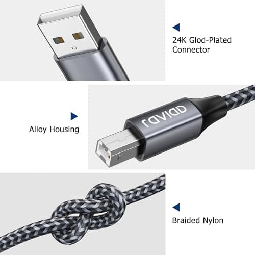 Thumbnail 4 de Câble USB 2.0 RAVIAD 5 m pour imprimante 📄