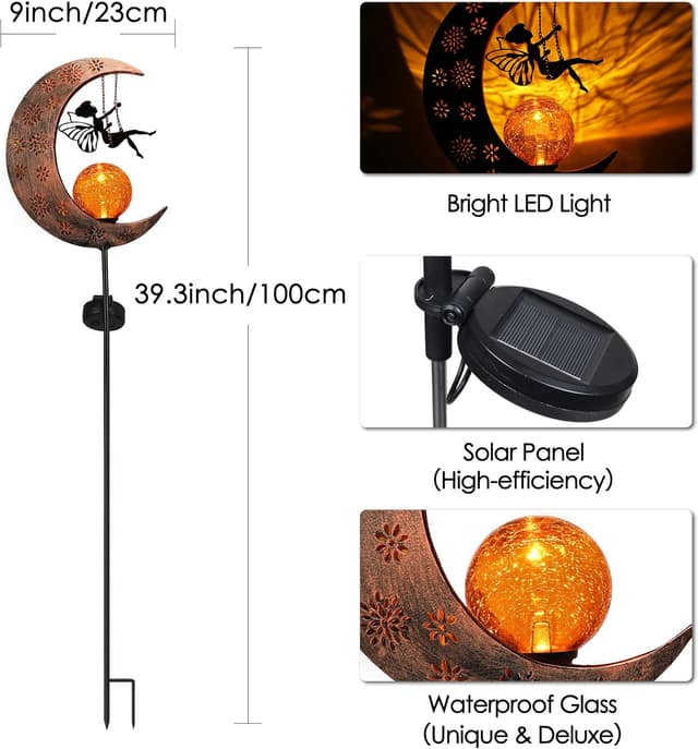 Thumbnail 3 de TERESA'S COLLECTIONS 100cm Moon Solar Garden Light