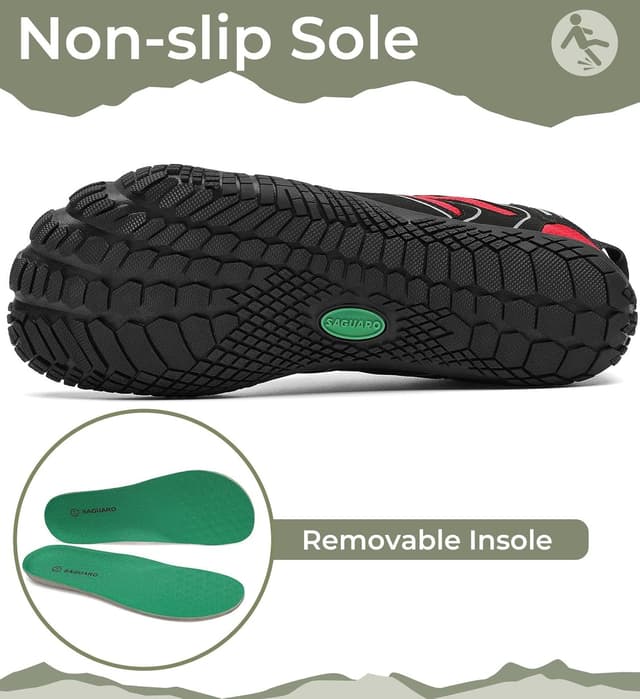 Detalle 2 de SAGUARO Scarpe Barefoot minimaliste da trail, trekking e scoglio per uomo