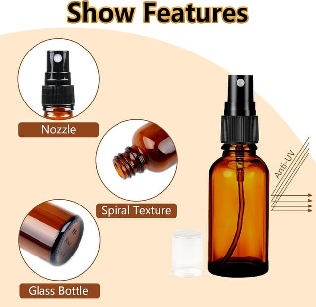 Detalle 1 de Maxmoc 30 ml Braunglas Sprühflasche 6er Set