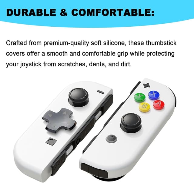 Detalle de HEIZHU Suitable for Switch Thumb Grips – Silicone 3D Cap Replacements (4 Pairs)