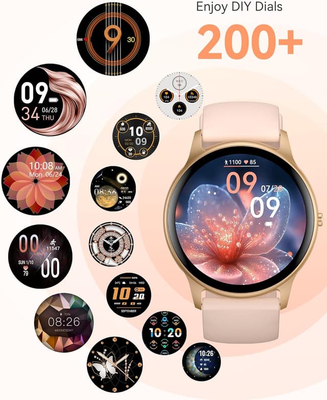 Thumbnail 6 de AGPTEK Smart Watch for Women (SW2) in Rose Gold – Bluetooth 5.2 fitness & health tracker with 1.3" HD touchscreen