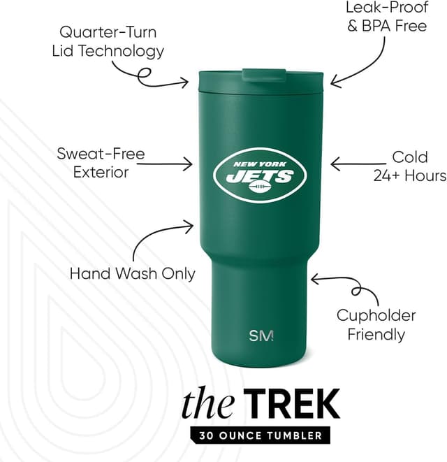 Detalle 2 de Simple Modern Officially Licensed NFL 30oz Tumbler with Flip Lid and Straws (Trek Collection)