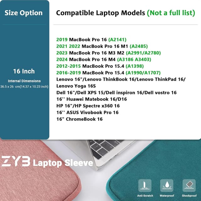 Detalle de 16 Inch Laptop Sleeve Case, 36.5 cm
