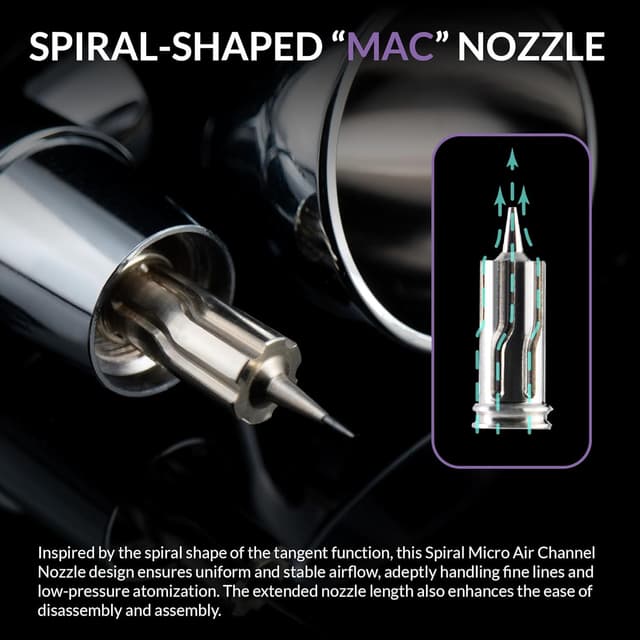 Detalle 2 de Gaahleri GHPM-Mobius 0.2mm aerógrafo