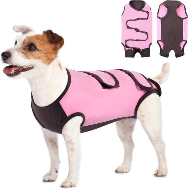 Detalle de ASENKU Hundebody nach OP als Wundschutz – Anti-Lecken & Kegel-Alternative, Rosa (Größe XS)